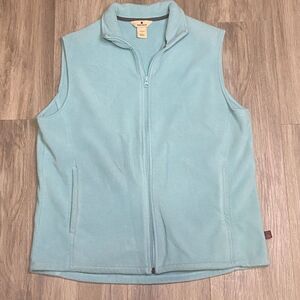 Woolrich Women's Light Teal‎ Full Zip Collar Fleece Vest w/ Pockets - Size Large